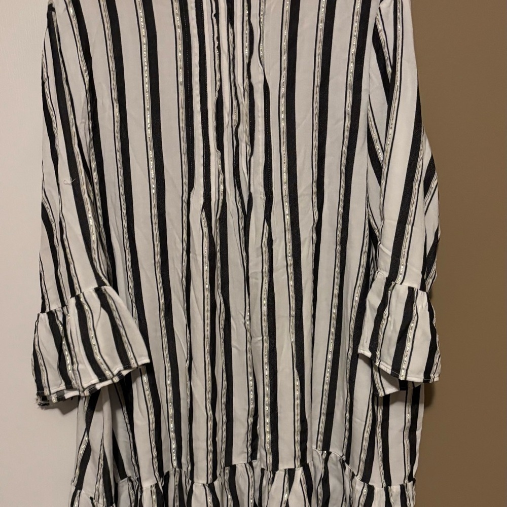 Blue Island Black and White Striped Tunic - Picture 2 of 4